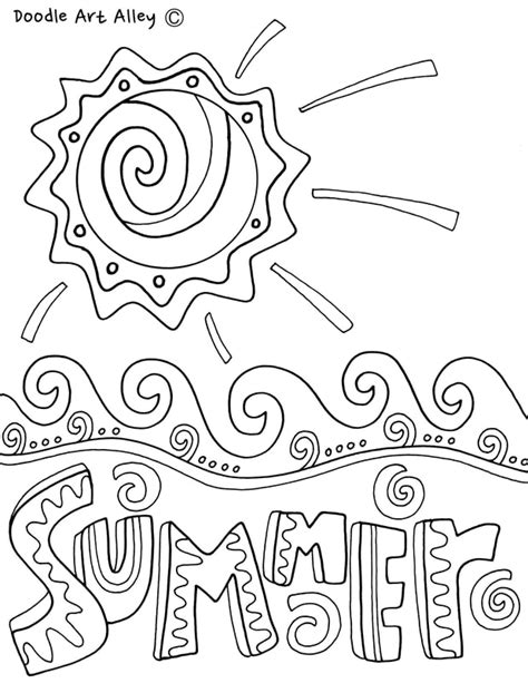 summer coloring pages printables classroom doodles