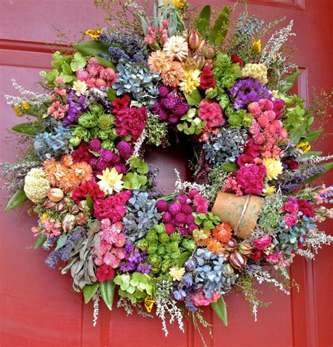 elegant dried flower wreath spring wreath floral wreath