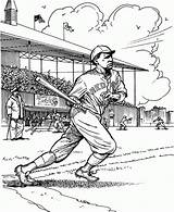 Coloring Baseball Pages Sox Red Boston Batter Mlb Purplekittyyarns Kids Popular Sports sketch template