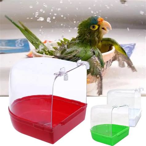 random color parrot bath plastic hanging tub shower parrot bird bath bathtub bath box bird