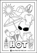 Weather Pages Kids Coloring Hot Colouring Summer Safety Cold Printable Drawing Sun Sheets Preschool Windy Children Worksheets Color School Activities sketch template