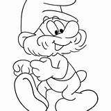 Smurf Coloring Clumsy Papa sketch template