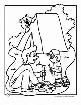 Camping Coloring Pages Camp Kids Activities Summer Bear Printable Theme Sheets Preschool School Crafts Family Fun Travel Color Sheet Craft sketch template