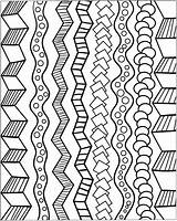 Zentangle Patterns Coloring Pages Easy Cool Designs Drawing Simple Pattern Doodle Border Borders Line Corner Draw Geometric Zen Doodles Drawings sketch template