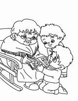 Coloring Grandmother Story Tell Pages Two Ask Boy Them Color sketch template