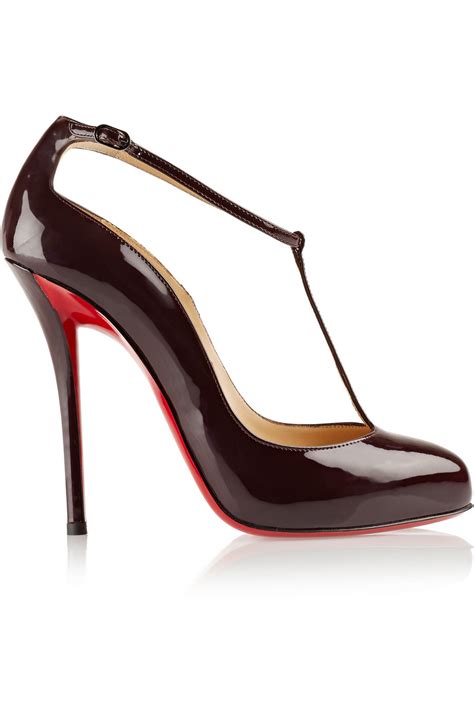 Christian Louboutin Ditassima 120 Patent Leather T Bar Pumps In Red Lyst