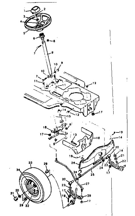 steering system diagram parts list  model  craftsman parts riding mower tractor