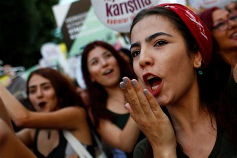 turkish women march in rights protest in istanbul reuters
