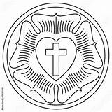 Lutheran Luther Rose Seal Emblem Version Contour Comp Contents Similar Search sketch template