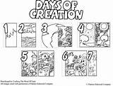 Creation Days Coloring Pages God Bible Activity Sunday School Crafts Word La sketch template