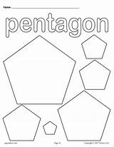 Pentagon Printable Octagon Pentagons Toddlers Hexagon Tracing sketch template
