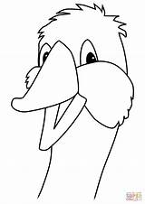 Goose Coloring Head Cartoon Pages Printable Categories sketch template