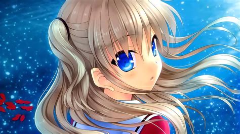 wallpaper illustration blonde long hair anime girls blue eyes