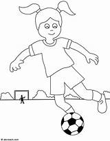 Soccer Coloring Pages Kids Girl Color Clipart Football Player Playing Play Drawing Print Printable Sports Boys Getdrawings Getcolorings Colorings Popular sketch template