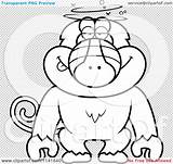 Drunk Coloring Pages Monkey Baboon Dumb Getcolorings Outlined Clipart Vector Cartoon sketch template