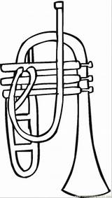 Trumpet Coloring Printable Instruments Entertainment sketch template