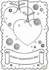 Coloring Pages Happy Valentines Cards Sheets Valentine Printable Card Heart Colouring Drawing Paper Crafts sketch template