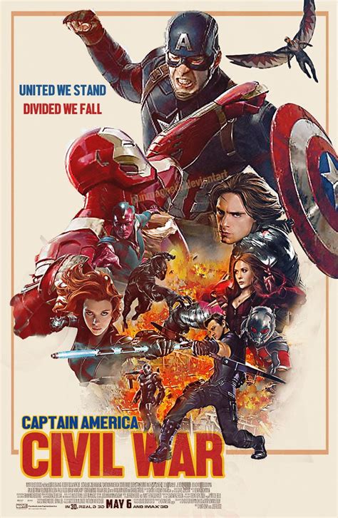 Captain America Civil War Retro Fanmade Poster By