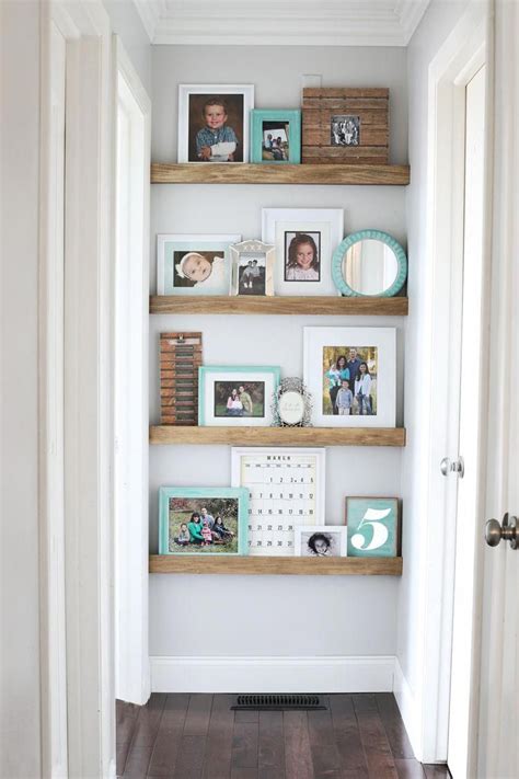 build narrow floating shelves   picture ledge decorate