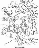 Coloring Pages Mountains Park Arbor Smoky Great National Parks Smokey Forest Mountain Family Kids Color Holiday Printables Honkingdonkey Go Print sketch template