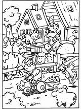 Kleurplaat Boerderij Boerderijdieren Dieren Koeien Coloring Boer Stal Kleurboek Kerstmis sketch template