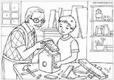 Coloring Colouring Pages Workshop Grandparents Color Grandad Family Print Opa Grootouders Sheets Thema Familie Activityvillage Werkplaats Grandfather Boy Knutselen Met sketch template