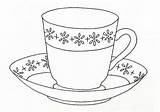 Cup Tea Coloring Pages Coffee Saucer Mug Teacup Drawing Line Printable Xicaras Para Desenho Desenhos Template Teapot Iced Drawings Colorir sketch template