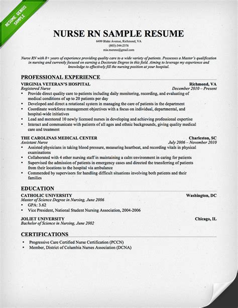 Nursing Resume Sample And Writing Guide Resume Genius