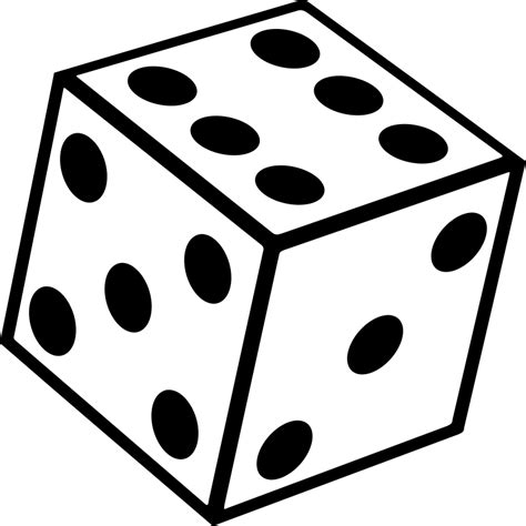 sided dice  dice black  white clipart full size clipart
