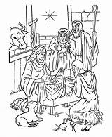Nativity Coloring Pages Jesus Printable Scene Scenes Christmas sketch template