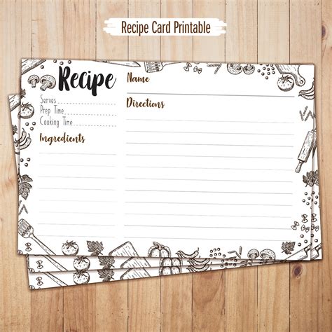 recipe cards printable  recipe cards recipe templates etsy