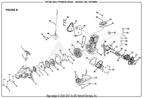 Homelite Ry34001 30cc Power Head Parts Diagram For Figure B