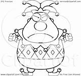 Jester Cartoon Coloring Pudgy Mad Clipart Outlined Vector Thoman Cory Pages Joker Icp Cards Royalty Template sketch template