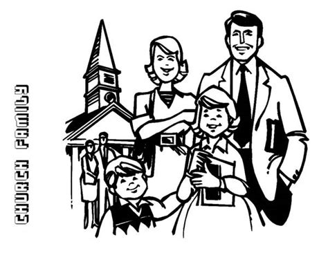 family   church coloring page coloring sky