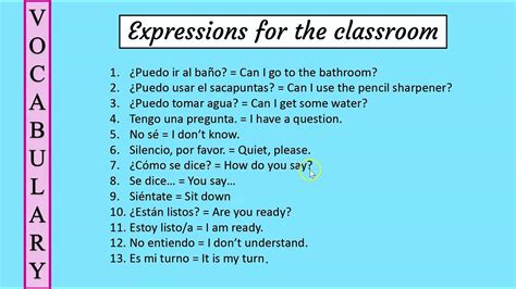 Useful Expressions For The Classroom In Spanish Youtube