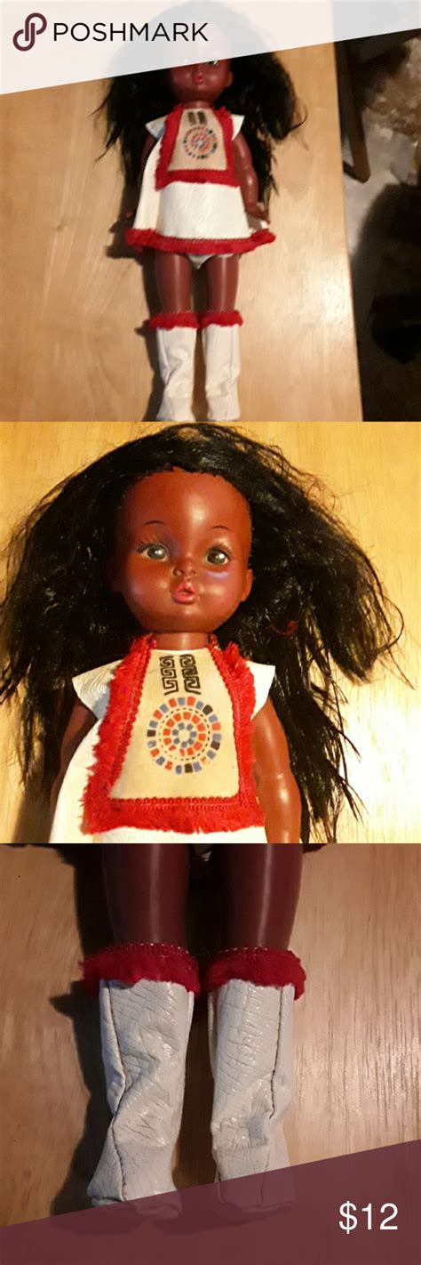 15 Tall Plastic Indian Doll Indian Dolls Music Box Vintage Vinyl