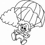 Parachute Coloring Children Pages Template Drawing Wecoloringpage sketch template