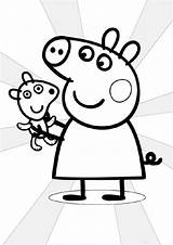 Peppa Pig Color Coloring Pages Easy Draw Print sketch template