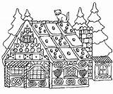 Coloring Gingerbread Pages Kids House Popular sketch template