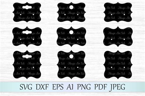 earring cards svg earring display cards cut file display cards dxf