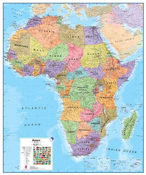 wall map  africa large laminated political map