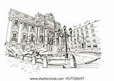Trevi Fountains sketch template