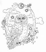Owl Adults sketch template