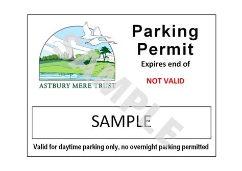 apply   car park permit  astbury mere country park