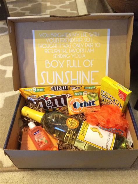 box  sunshine awesome care package idea