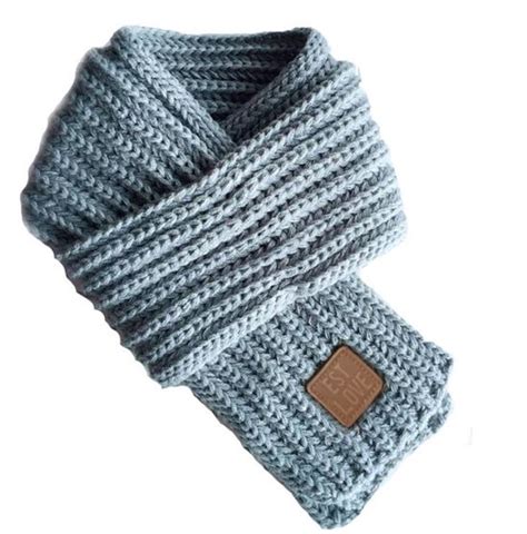 warme gebreide grijze kindersjaal knittedlange sjaal kinderengebreid bol