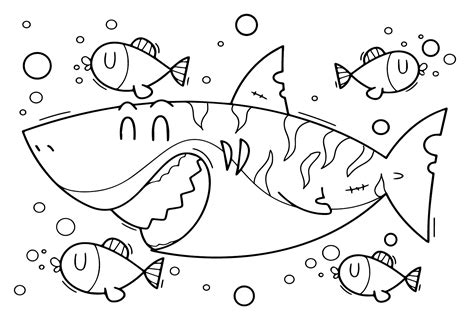 tiger shark happy coloring page  printable coloring pages