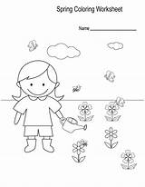 Spring Coloring Worksheet Worksheets Pages sketch template
