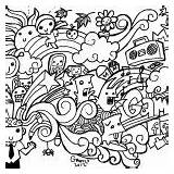 Coloring Pages Doodle Adults Everfreecoloring Printable sketch template