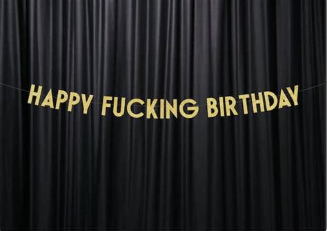 Happy Fucking Birthday Banner Adult Birthday Banner Choose Your Color